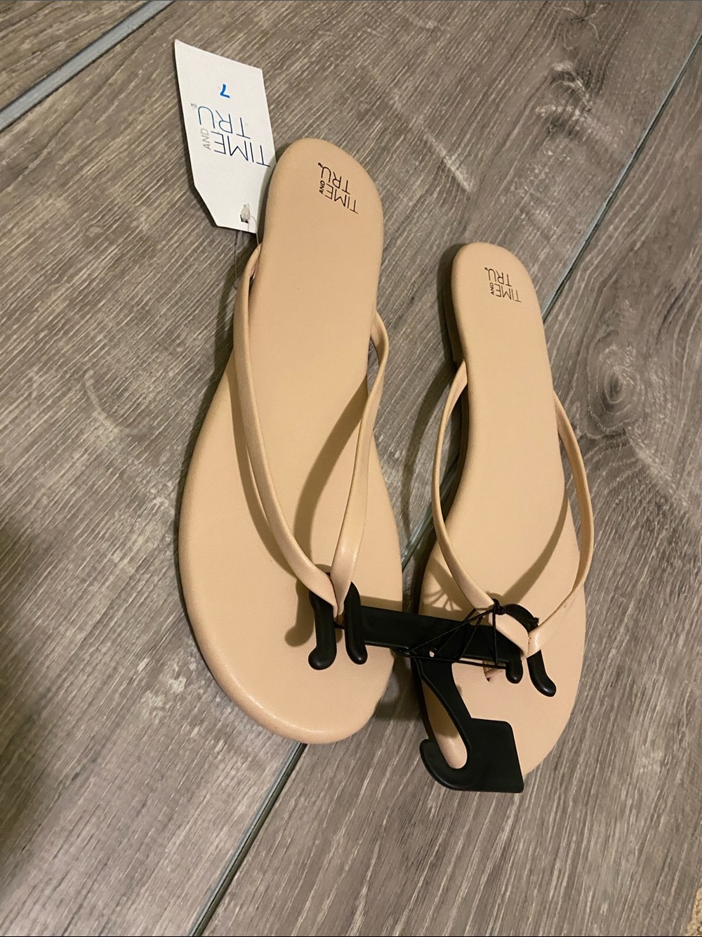 3/$15 Time and Tru Beige Women's Flip Flop Sandals